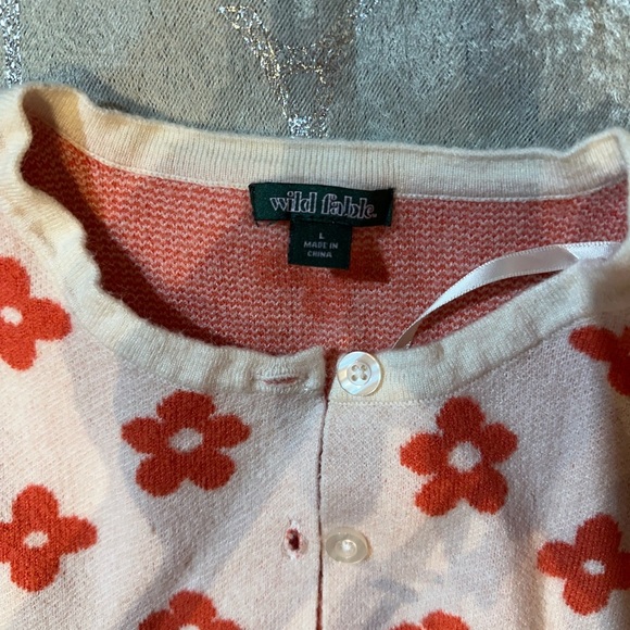 Wild Fable Pink Cardigan with Red Floral Design - Picture 5 of 11
